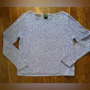 Eileen Fisher 100% Linen Woven Knit Long Sleeve Sweater Sz M Vintage